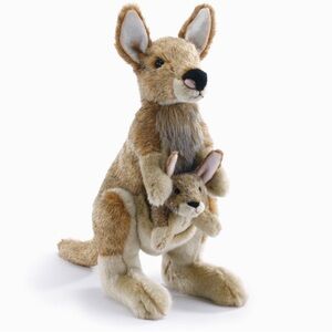 ✅Demdaco Mother and Baby Kangaroo and Joey Large Stuffed Animal New!